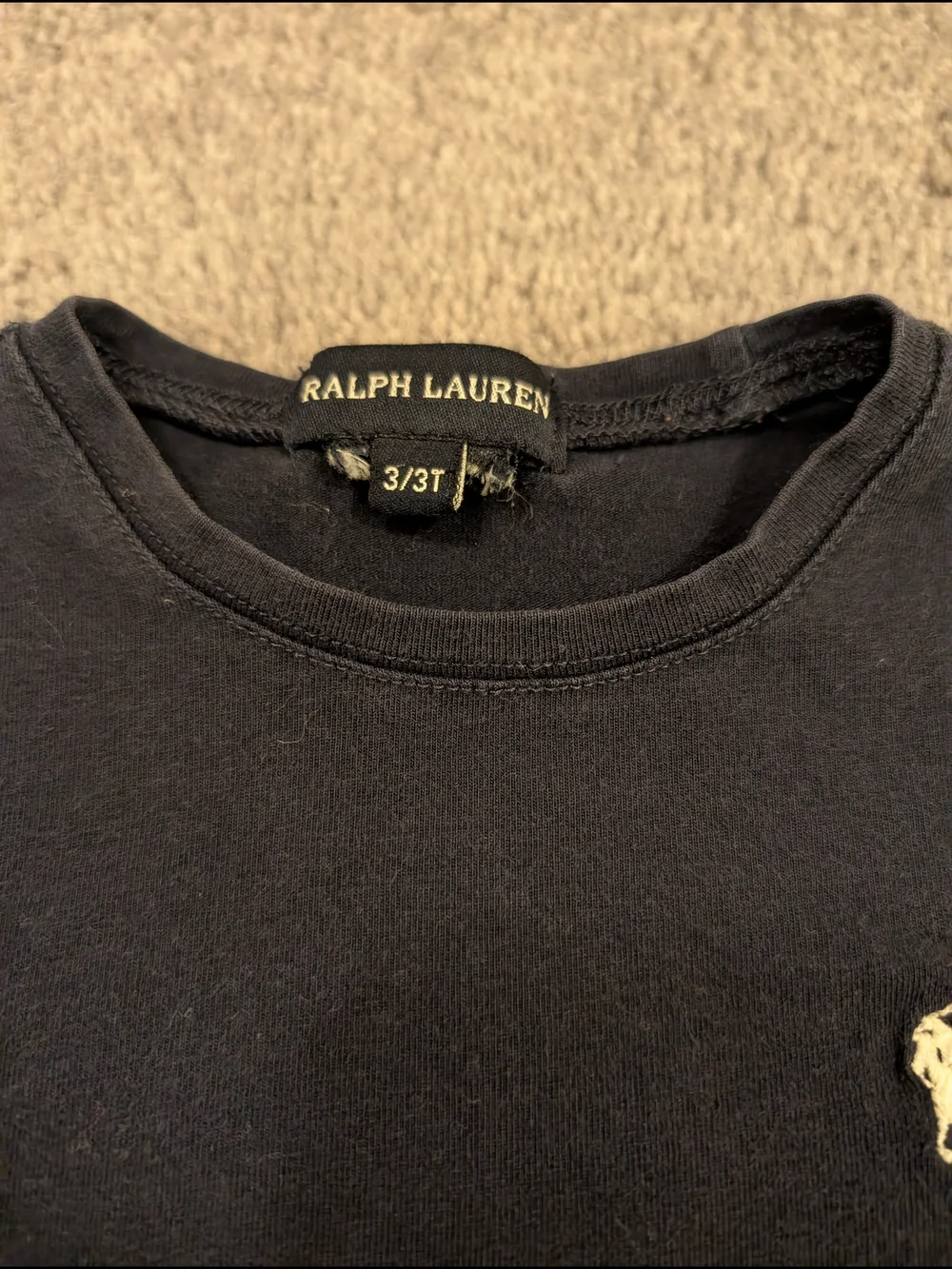 Ralph Lauren 3T Toddler Long-Sleeve Crewneck Sweater - Navy